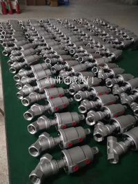 氣動螺紋角座閥不鏽鋼頭